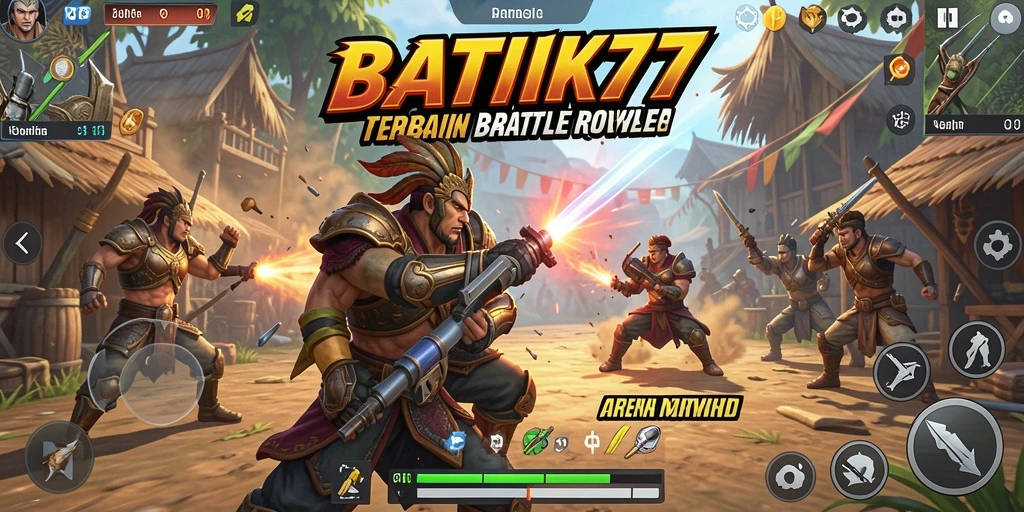 Tampilan menarik dari gameplay Battle Royale di BATIK77.