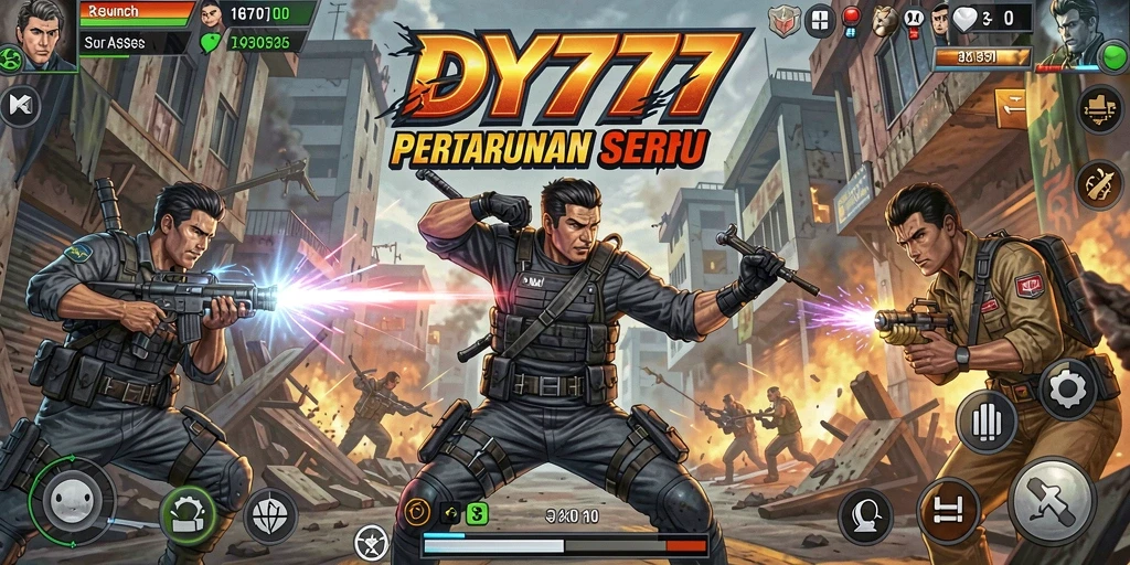 Tampilan seru gameplay DY777 dalam pertempuran Action.
