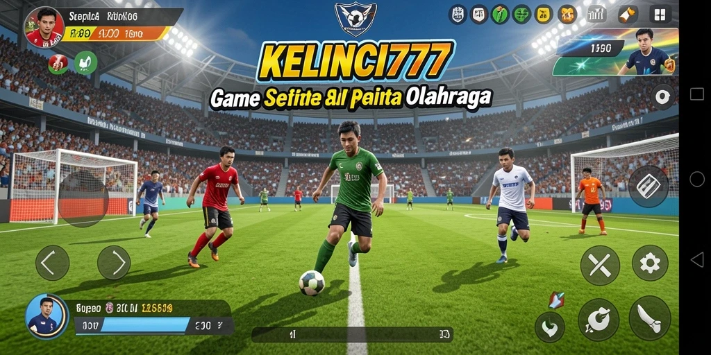 Screenshot KELINCI777 dengan aksi permainan sepak bola yang menarik.