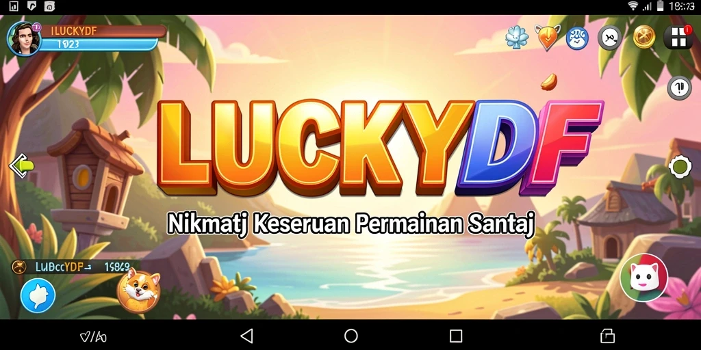 Tangkapan layar utama LUCKYDF menampilkan gameplay yang seru dan penuh warna.