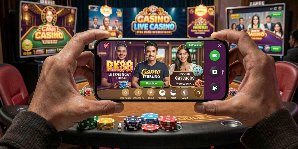 Tampilan gameplay Live Casino yang menegangkan dan interaktif di RK88.