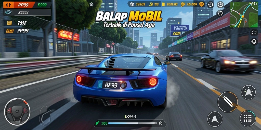Gameplay intens dalam balapan mobil yang penuh adrenalin.