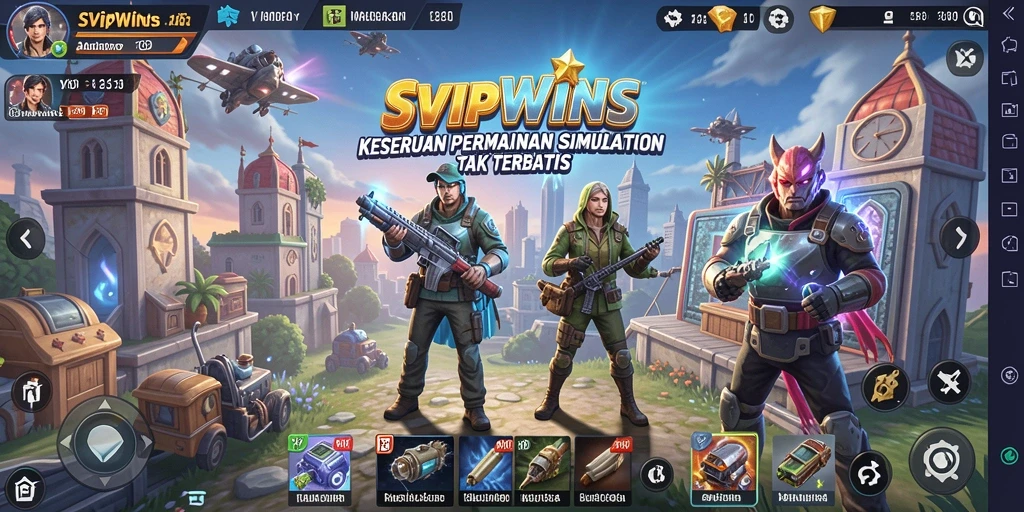 Screenshot SVIPWINS menampilkan gameplay simulasi yang mendebarkan.