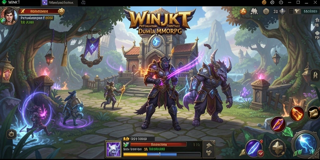 Screenshot gameplay WINJKT menampilkan aksi petualangan seru di dunia fantasi.