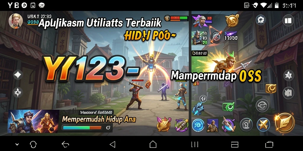 Tampilan utama aplikasi YY123 dengan fitur-fitur utilitas yang bermanfaat.